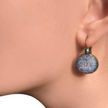 Load image into Gallery viewer, 18 mm Round Lever Back With Beads - Nature Inspired Art - Blue Web