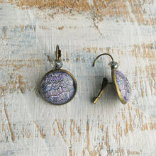 Load image into Gallery viewer, 18 mm Round Lever Back With Beads - Nature Inspired Art - Blue Web