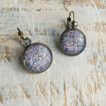 Load image into Gallery viewer, 18 mm Round Lever Back With Beads - Nature Inspired Art - Blue Web