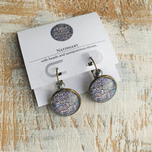 Load image into Gallery viewer, 18 mm Round Lever Back With Beads - Nature Inspired Art - Blue Web