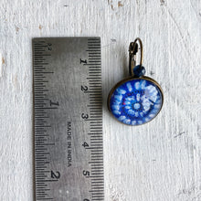 Load image into Gallery viewer, 18 mm Round Lever Back With Beads - Nature Inspired Art - Blue Spiral