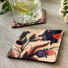 Load image into Gallery viewer, Coasters set of 2 -  Flowers, Mughal Miniature
