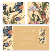 Load image into Gallery viewer, Coasters set of 2 -  Flowers, Mughal Miniature