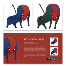 Load image into Gallery viewer, Coasters set of 2 - Gond Leopards
