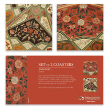 Load image into Gallery viewer, Coasters set of 2 - Amer Fort, Ganesh Pol, Mural Detail