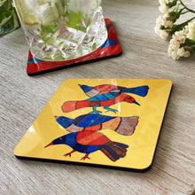 Load image into Gallery viewer, Coasters set of 2 - Gond Fish and Bird