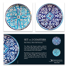 Load image into Gallery viewer, Coasters set of 2 - Blue Pottery, Jaipur
