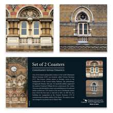 Load image into Gallery viewer, Coasters set of 2 -  Windows, CSMT (VT), Mumbai