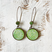 Load image into Gallery viewer, Hoop Earrings with ceramic bead - Ceramic Tile, Mumbai