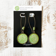 Load image into Gallery viewer, Hoop Earrings with ceramic bead - Ceramic Tile, Mumbai
