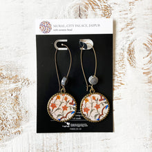Load image into Gallery viewer, Hoop Earrings with ceramic bead -Mural, City Palace, Jaipur