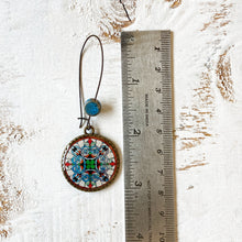 Load image into Gallery viewer, Hoop Earrings with ceramic bead - CSMT - Mumbai, Stained Glass