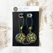 Load image into Gallery viewer, Hoop Earrings with ceramic bead - CSMT (VT) - Mumbai, Stained Glass