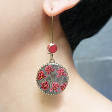 Load image into Gallery viewer, Hoop Earrings with ceramic bead - Lotus City Palace, Mural