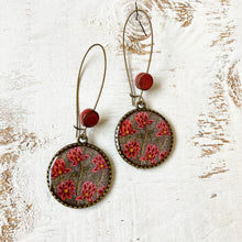 Load image into Gallery viewer, Hoop Earrings with ceramic bead - Lotus City Palace, Mural
