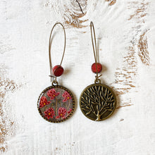 Load image into Gallery viewer, Hoop Earrings with ceramic bead - Lotus City Palace, Mural