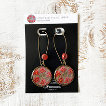 Load image into Gallery viewer, Hoop Earrings with ceramic bead - Lotus City Palace, Mural