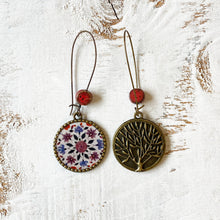 Load image into Gallery viewer, Hoop Earrings with ceramic bead - Mural, King's Quarters, Amer