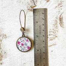 Load image into Gallery viewer, Hoop Earrings with ceramic bead - Pink Chintz