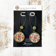 Load image into Gallery viewer, Hoop Earrings with ceramic bead - Kaurali Palace, Mural