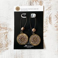 Load image into Gallery viewer, Hoop Earrings with ceramic bead - Kashmiri- Papier Mâché
