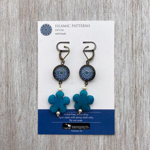 Load image into Gallery viewer, Hanging Earrings with Flowery Beads - Islamic Pattern