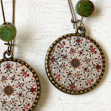 Load image into Gallery viewer, Hoop Earrings with ceramic bead - Hawa Mahal - Jaipur, Painted dome