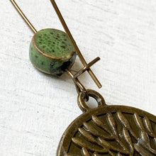 Load image into Gallery viewer, Hoop Earrings with ceramic bead - Hawa Mahal - Jaipur, Painted dome