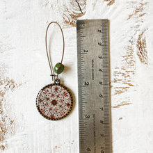 Load image into Gallery viewer, Hoop Earrings with ceramic bead - Hawa Mahal - Jaipur, Painted dome