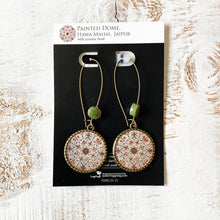 Load image into Gallery viewer, Hoop Earrings with ceramic bead - Hawa Mahal - Jaipur, Painted dome