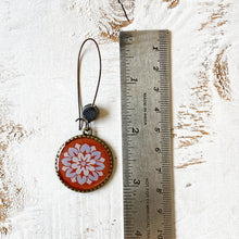 Load image into Gallery viewer, Hoop Earrings with ceramic bead - City Palace - Jaipur Painted medallion