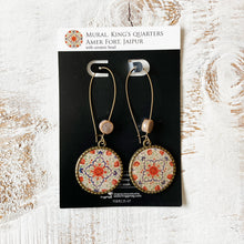 Load image into Gallery viewer, Hoop Earrings with ceramic bead - Mural, King's Quarters, Amer Fort, Jaipur