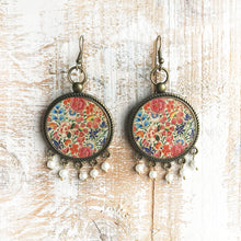 Load image into Gallery viewer, Balis with semiprecious stone - Naqashi - Kashmir, Gulhazara