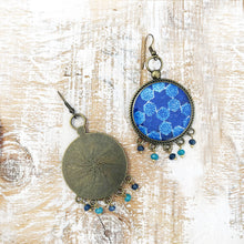 Load image into Gallery viewer, Balis with semiprecious stone - Mughal Motifs Blue Tiles