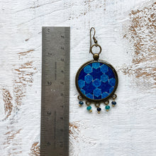 Load image into Gallery viewer, Balis with semiprecious stone - Mughal Motifs Blue Tiles
