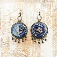 Load image into Gallery viewer, Balis with semiprecious stone - Ajrakh Kutch, Gujarat