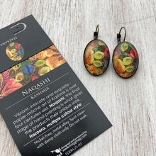Load image into Gallery viewer, 25 mm Oval Lever Back - Hazaara - Naqashi Kashmir Colourful Leaves