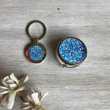 Load image into Gallery viewer, Gift Set  -  Key ring and Pill Box - Blue Pottery