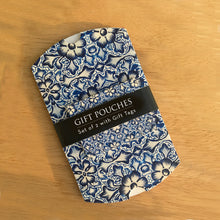 Load image into Gallery viewer, Gift Pouch Set Of 2 With Gift Tags - Naqashi Kashmir Blue