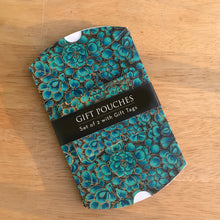 Load image into Gallery viewer, Gift Pouch Set Of 2 With Gift Tags - Naqashi Kashmir Green