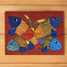 Load image into Gallery viewer, Jigsaw Puzzle 20 Pieces - Gond Bird and Fish