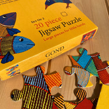 Load image into Gallery viewer, Jigsaw Puzzle 20 Pieces - Gond Bird and Fish