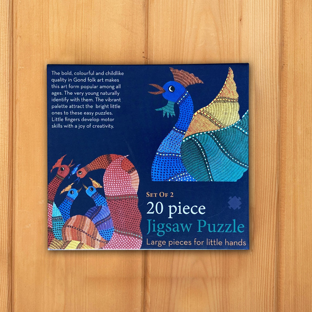 Jigsaw Puzzle 20 Pieces  - Gond Hen and Rooster