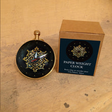 Load image into Gallery viewer, Paper Weight Clock - Brass Inlaid Wooden Door, City Palace, Jaipur
