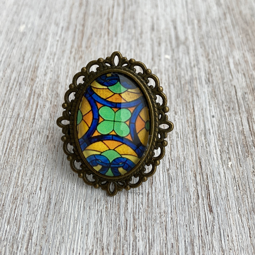 25 mm Oval - CSMT (VT) Stained Glass