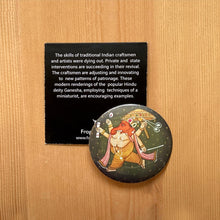 Load image into Gallery viewer, Fridge Magnet Round - Ganesha Green