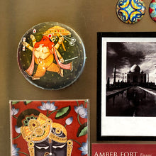 Load image into Gallery viewer, Fridge Magnet Round - Ganesha Green