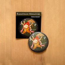 Load image into Gallery viewer, Fridge Magnet Round - Ganesha Green