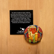 Load image into Gallery viewer, Fridge Magnet Round - Ganesha Red