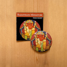 Load image into Gallery viewer, Fridge Magnet Round - Ganesha Red